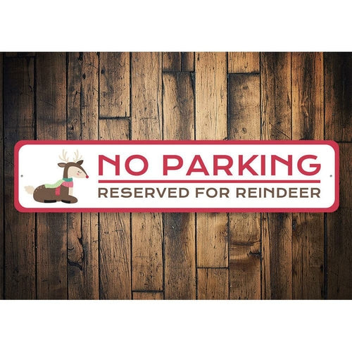 Reserved Parking for Reindeer Holiday Sign