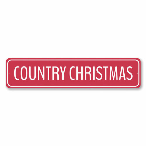 Red Country Christmas Sign
