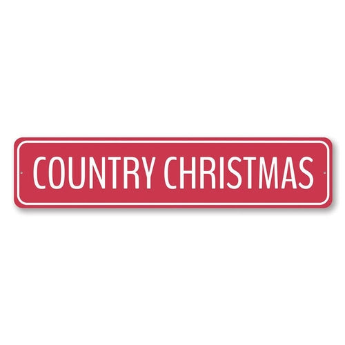Red Country Christmas Sign
