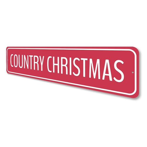 Red Country Christmas Sign
